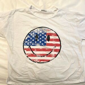 AMERICAN FLAG SMILEY FACE SHIRT
